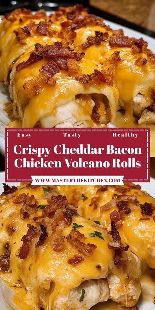 Crispy Cheddar Bacon Chicken Volcano Rolls 30 Minutes Awesome Delicious