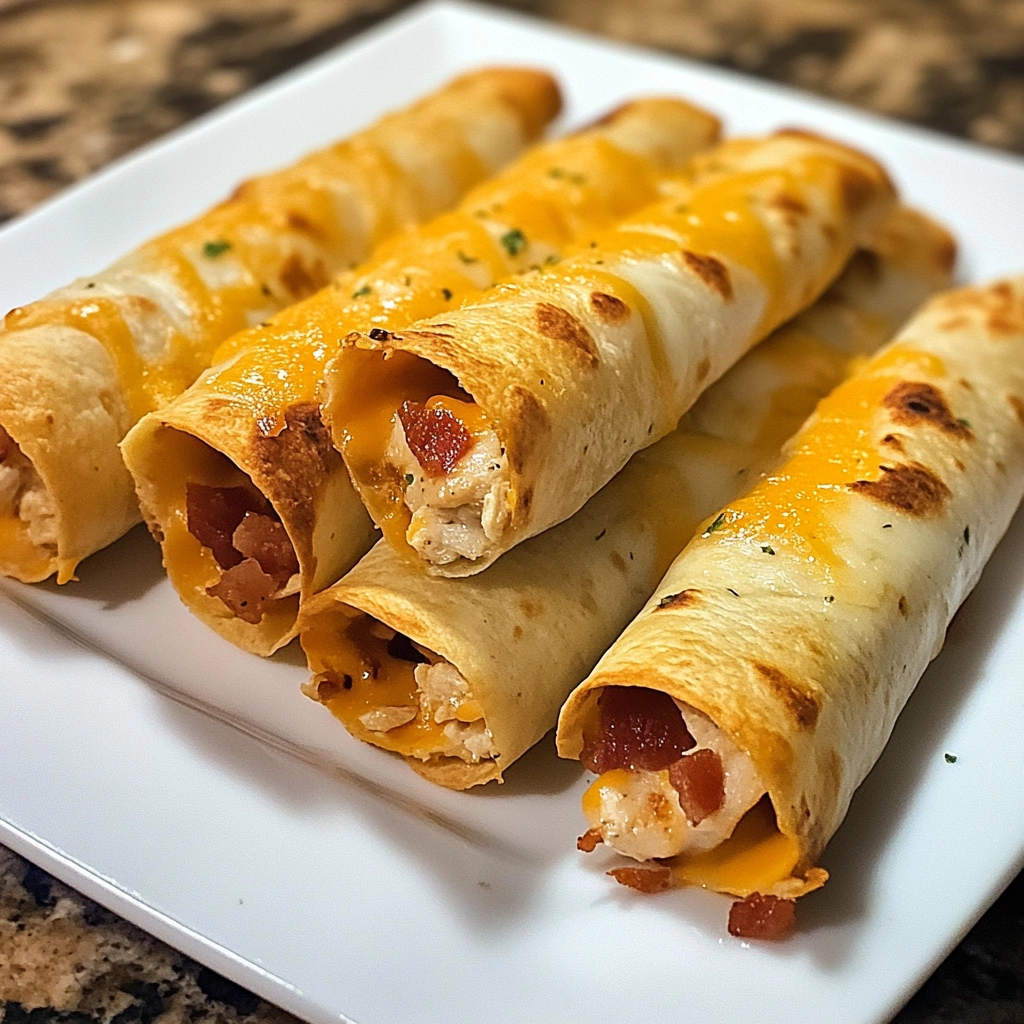 Crispy Chicken Bacon Ranch Taquitos 30 Minutes Easy Delicious
