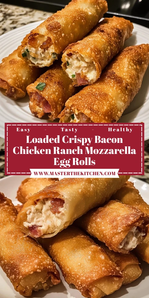 Loaded Crispy Bacon Chicken Ranch Mozzarella Egg Rolls 30 Minutes Ultimate Delicious