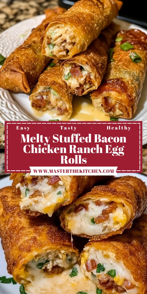 Melty Stuffed Bacon Chicken Ranch Egg Rolls 4 Servings Awesome Delicious