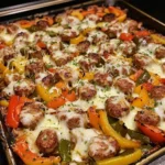 Sheet Pan Sausage and Peppers with Melty Cheese 30 Minutes Easy Delicious