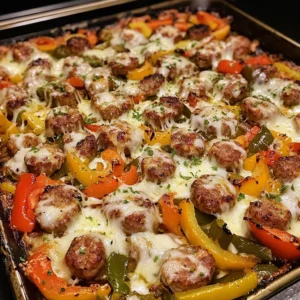 Sheet Pan Sausage and Peppers with Melty Cheese 30 Minutes Easy Delicious
