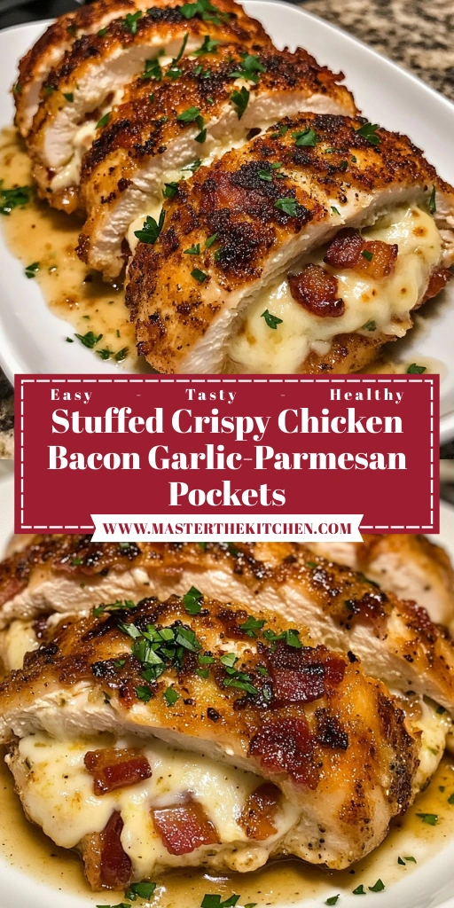 Stuffed Crispy Chicken Bacon Garlic-Parmesan Pockets 30 Minutes Ultimate Delicious