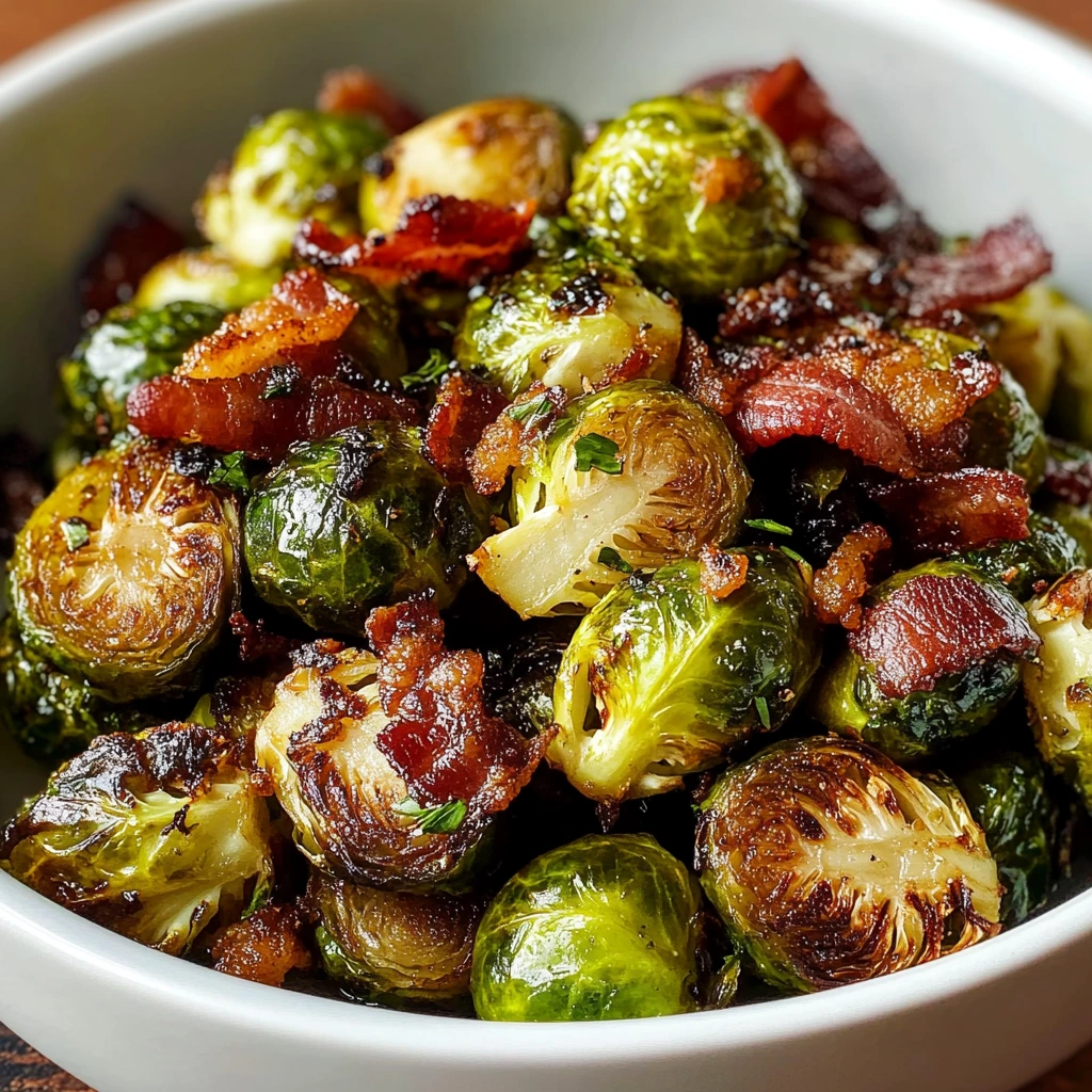 Air Fryer Brussels Sprouts Bacon 10 Minutes Easy Delicious
