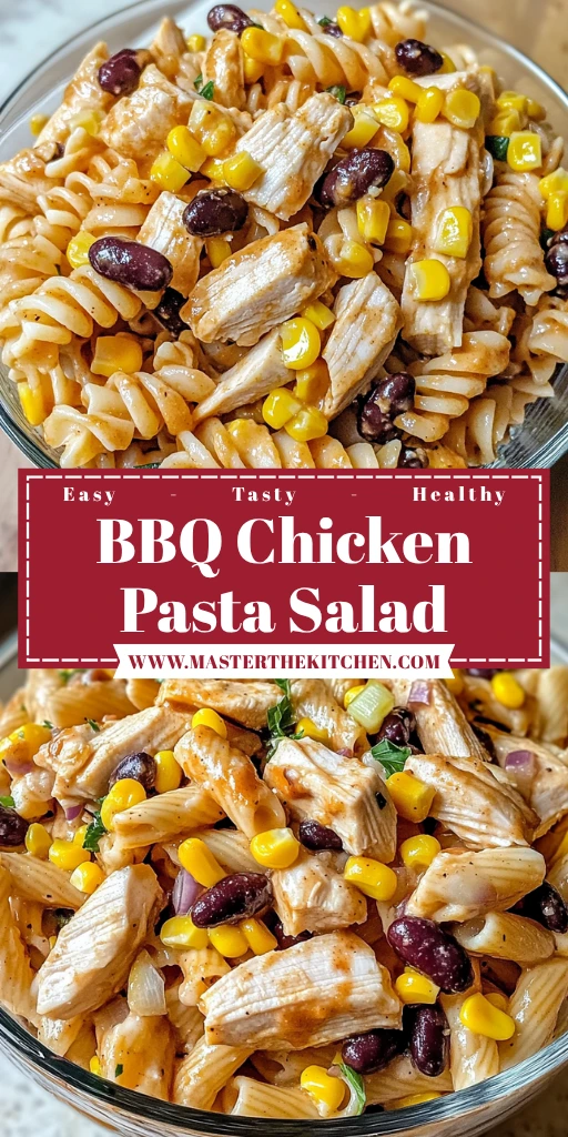 BBQ Chicken Pasta Salad 4 Servings Easy Delicious