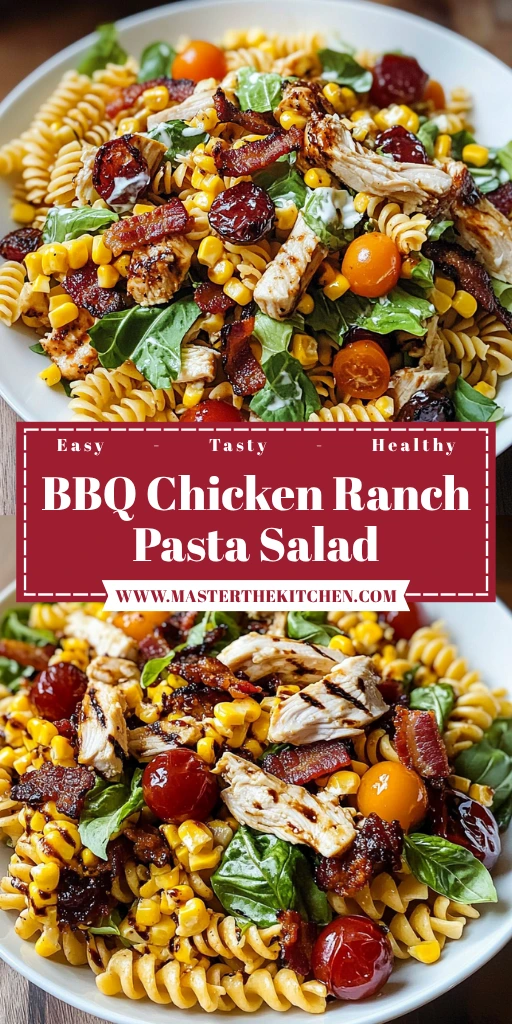 BBQ Chicken Ranch Pasta Salad 4 Servings Ultimate Delicious