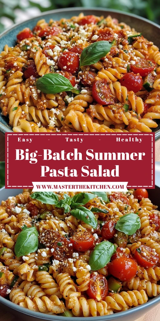 Big-Batch Summer Pasta Salad 12 Servings Easy Delicious