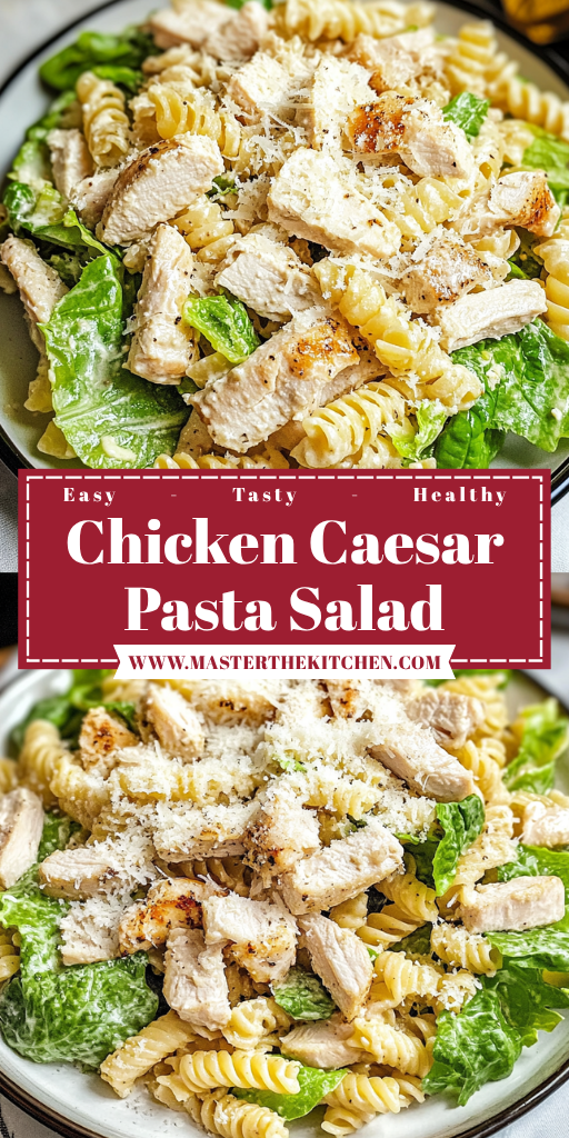 Chicken Caesar Pasta Salad 6 Ingredients Easy Delicious