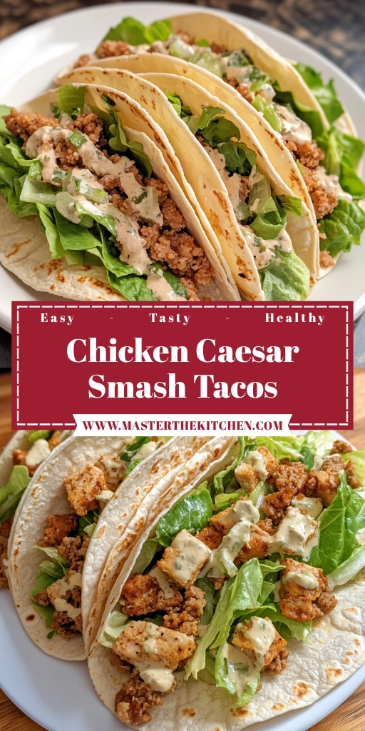 Chicken Caesar Smash Tacos 6 Ingredients Easy Delicious