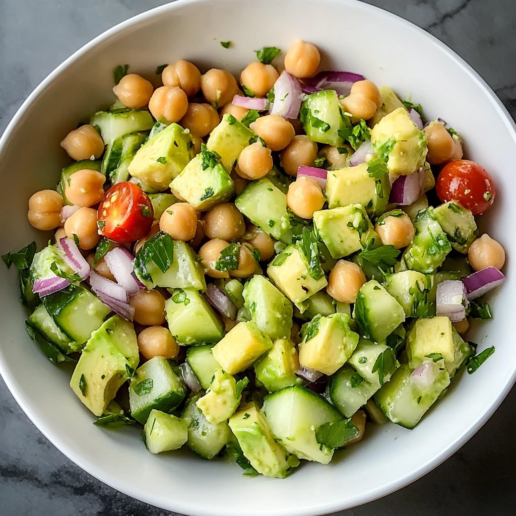 Chickpea Avocado Cucumber Salad 5 Steps Easy Delicious