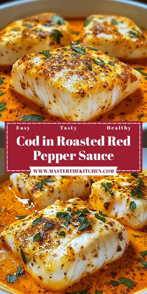 Cod in Roasted Red Pepper Sauce 4 Ingredients Easy Delicious