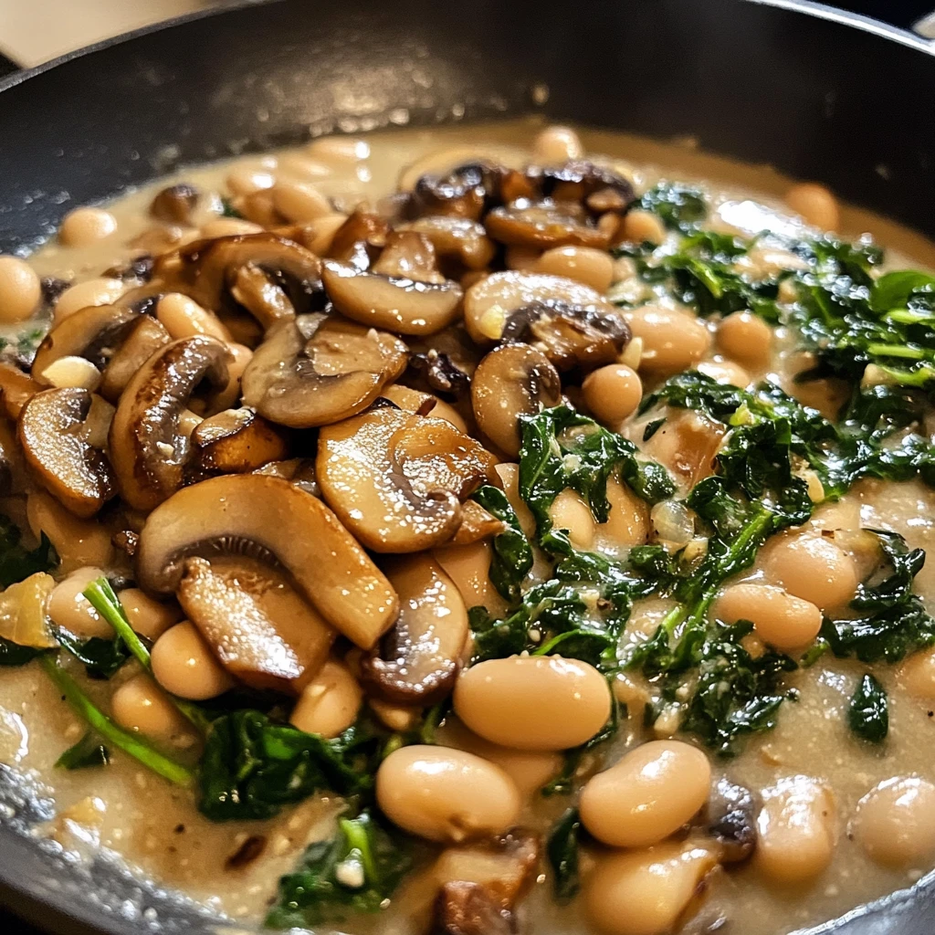 Creamy White Bean and Mushroom Skillet Dinner 30 Minutes Easy Delicious