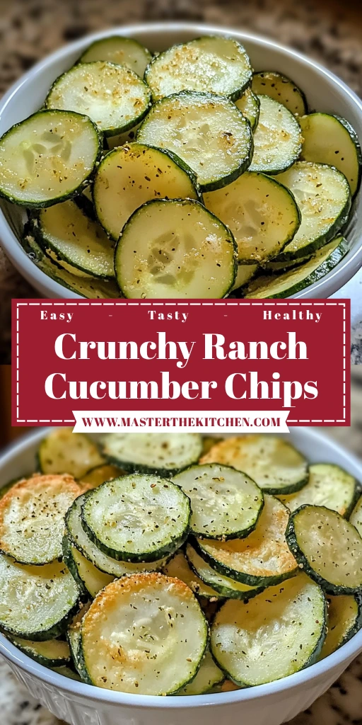 Crunchy Ranch Cucumber Chips 4 Servings Easy Delicious