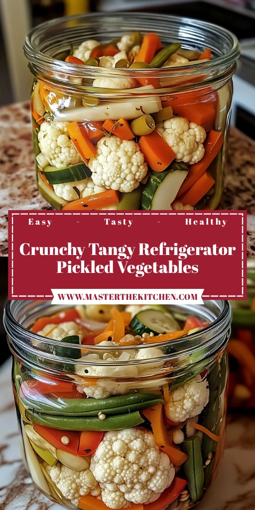 Crunchy Tangy Refrigerator Pickled Vegetables 5 Steps Easy Delicious