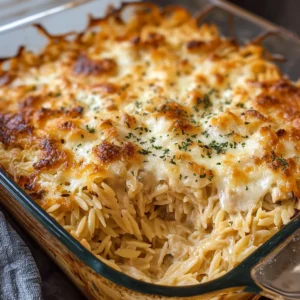 French Onion Chicken Orzo Casserole 30 Minutes Easy Delicious