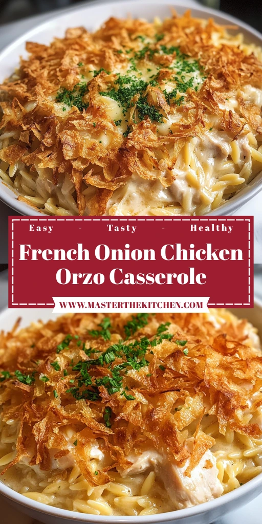 French Onion Chicken Orzo Casserole 30 Minutes Amazing