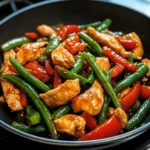 Garlicky Sweet Thai Chili Chicken and Green Beans Stir Fry