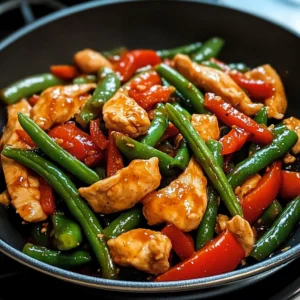 Garlicky Sweet Thai Chili Chicken and Green Beans Stir Fry