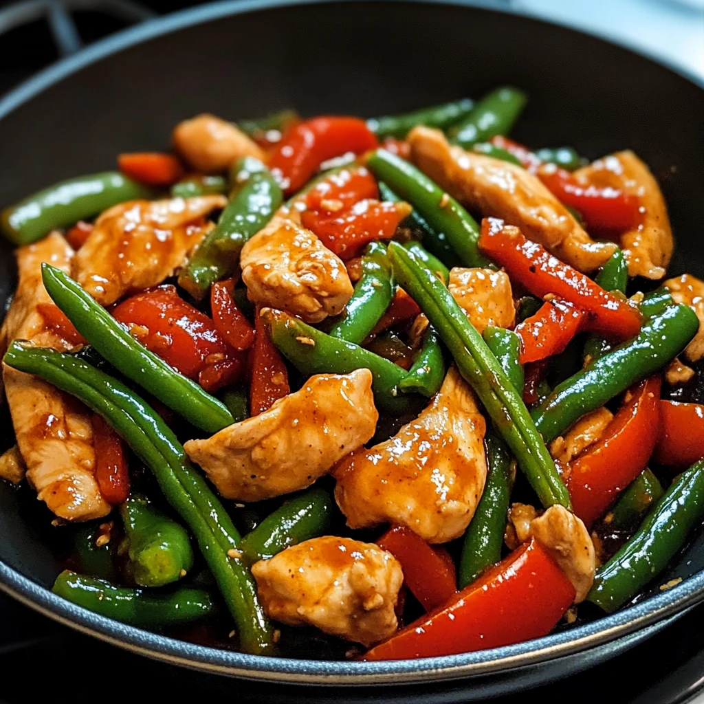Garlicky Sweet Thai Chili Chicken and Green Beans Stir Fry