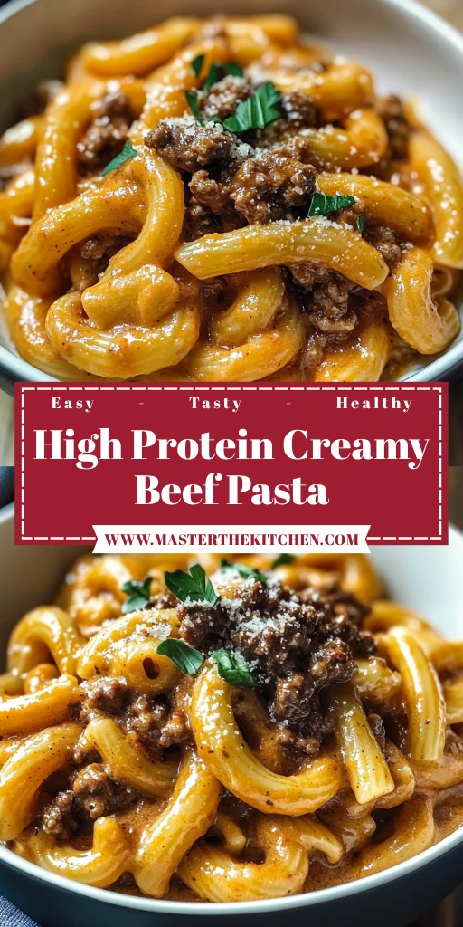 High Protein Creamy Beef Pasta 4 Servings Easy Delicious