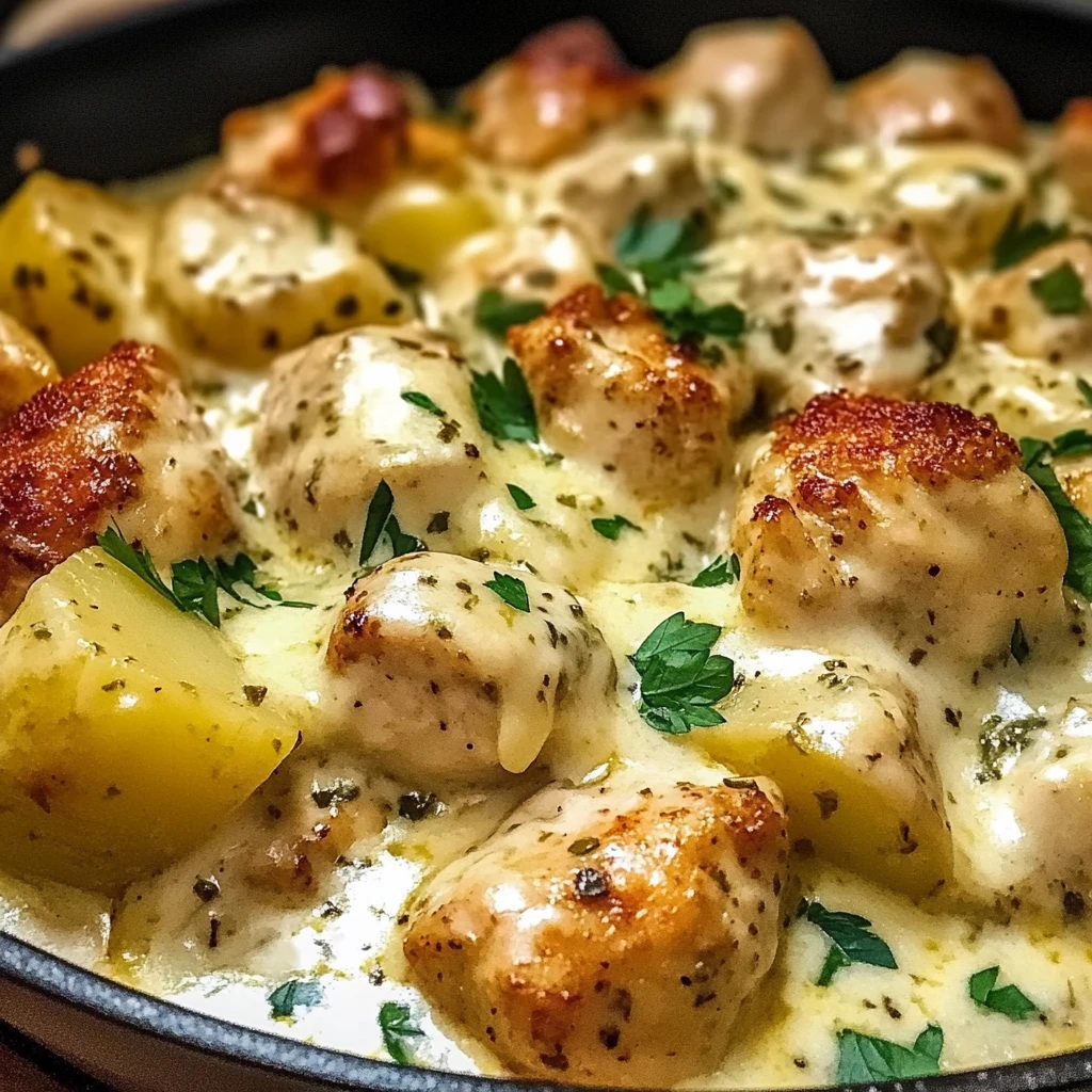 High Protein Creamy Garlic Cheesy Chicken & Potatoes 4 Servings Ultimate Delicious