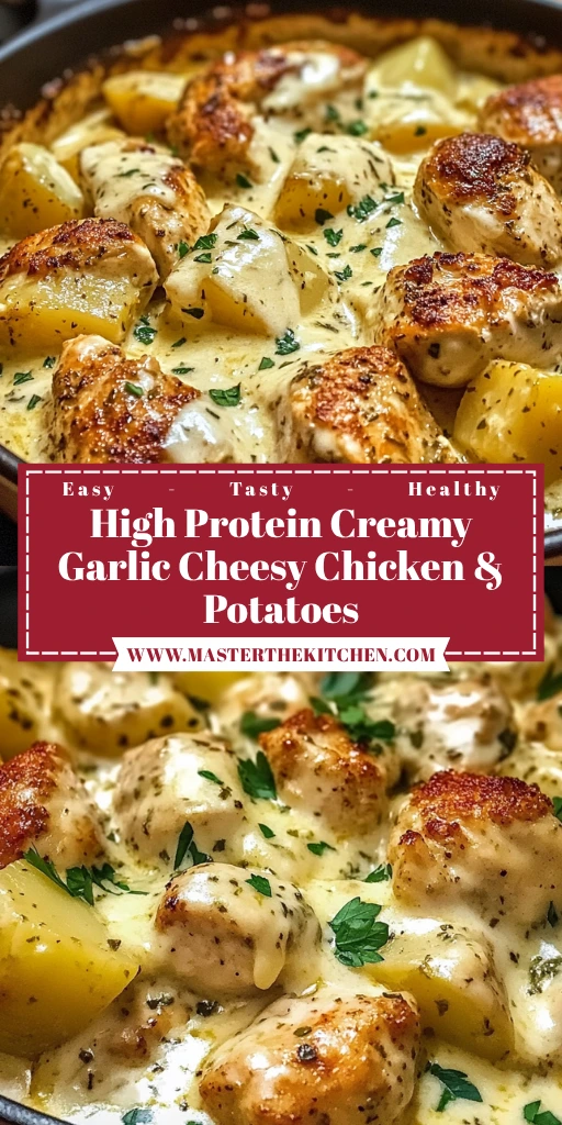 High Protein Creamy Garlic Cheesy Chicken & Potatoes 4 Servings Ultimate Delicious