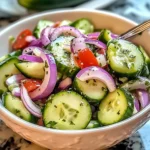 Italian Cucumber Salad 4 Servings Easy Delicious