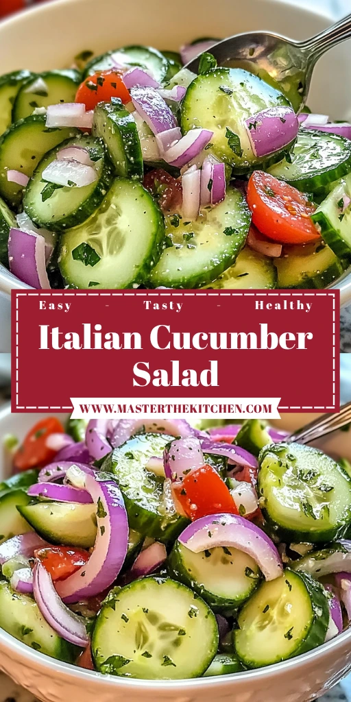 Italian Cucumber Salad 4 Servings Easy Delicious