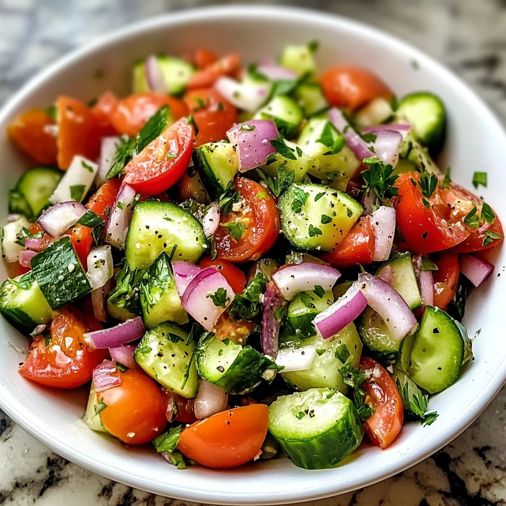 Mediterranean Cucumber Tomato Salad 6 Ingredients Easy Delicious