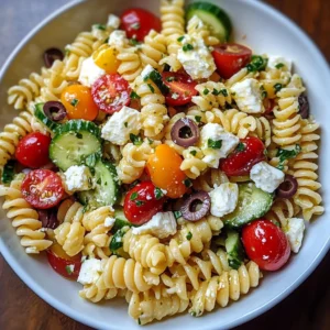 Mediterranean Pasta Salad 4 Servings Easy Delicious