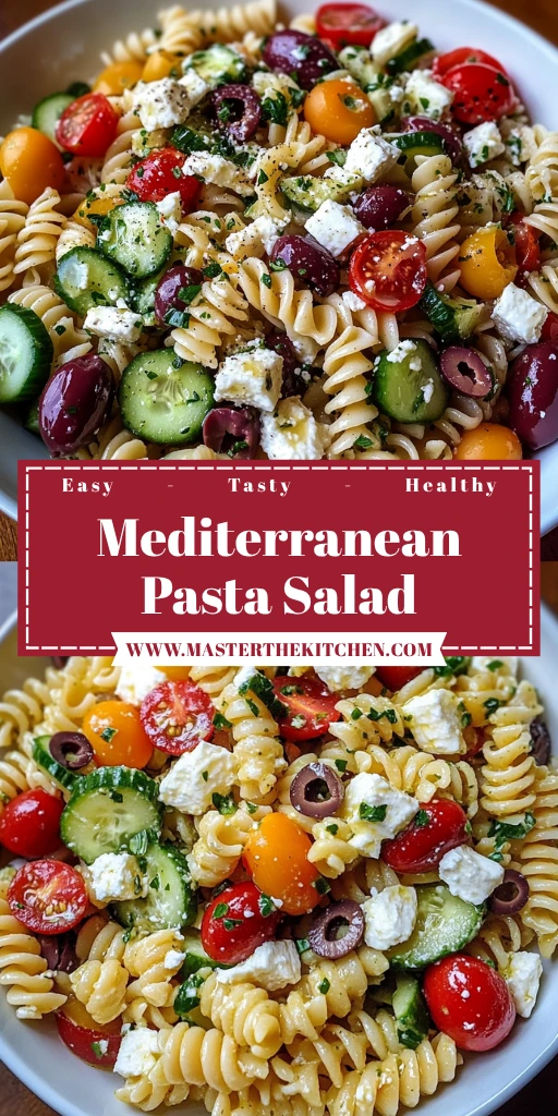 Mediterranean Pasta Salad 4 Servings Easy Delicious