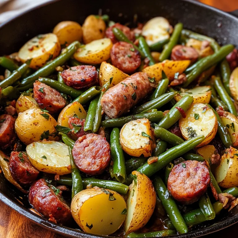 One Pan Sausage Green Beans and Potatoes 30 Minutes Easy Delicious