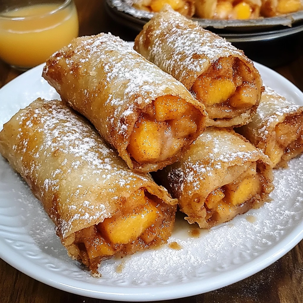 Peach Cobbler Egg Rolls 4 Servings Ultimate Delicious