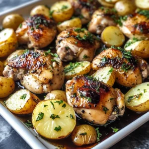 Sheet Pan Lemon Balsamic Chicken Potatoes - 5 Steps Easy Delicious