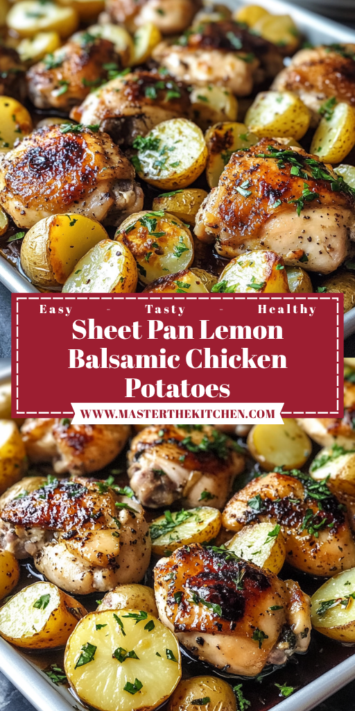 Sheet Pan Lemon Balsamic Chicken Potatoes - 5 Steps Easy Delicious