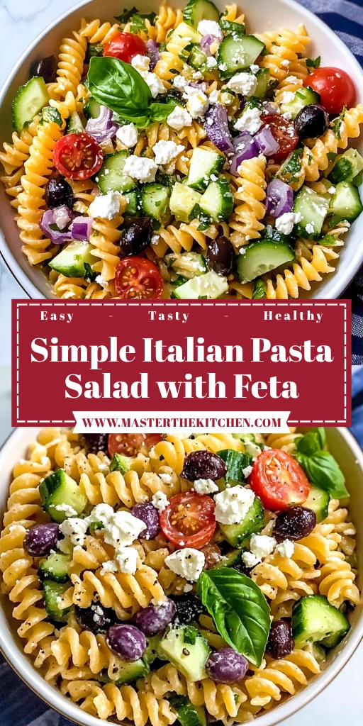 Simple Italian Pasta Salad with Feta in 4 Steps Awesome Delicious
