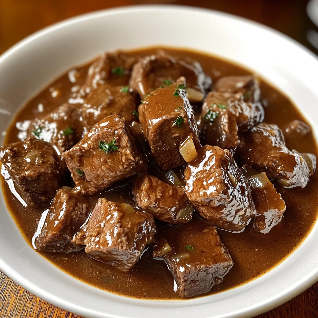 Slow Cooker Beef Tips and Gravy 4 Servings Easy Delicious