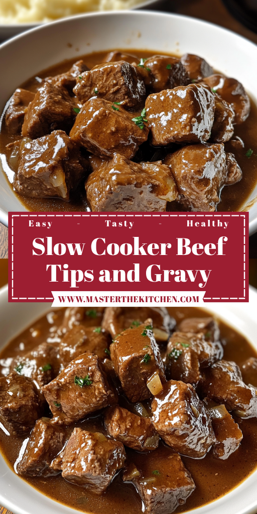 Slow Cooker Beef Tips and Gravy 4 Servings Easy Delicious