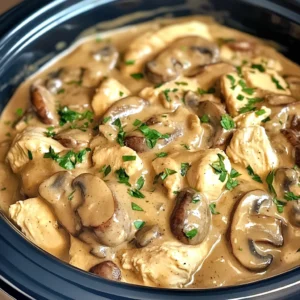 Slow Cooker Chicken and Mushroom Stroganoff 5 Steps Easy Delicious