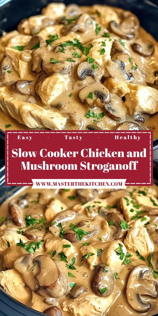 Slow Cooker Chicken and Mushroom Stroganoff 5 Steps Easy Delicious