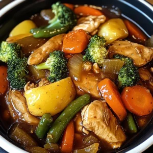 Slow Cooker Honey Garlic Chicken and Veggies - 7 Ingredients Easy Delicious