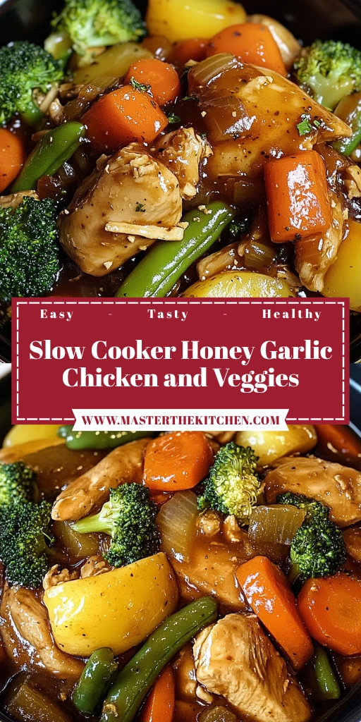 Slow Cooker Honey Garlic Chicken and Veggies - 7 Ingredients Easy Delicious
