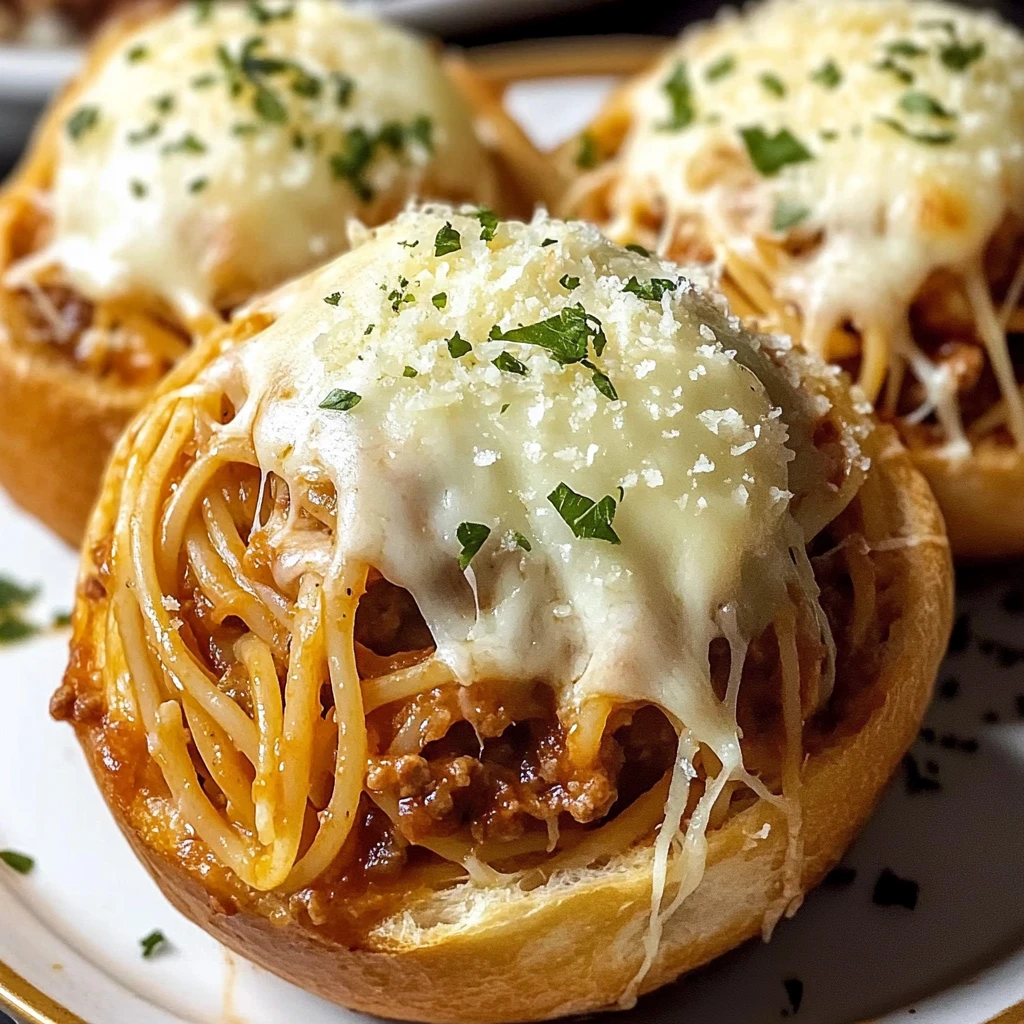 Spaghetti Garlic Bread Bowls 4 Servings Ultimate Delicious
