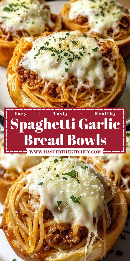 Spaghetti Garlic Bread Bowls 4 Servings Ultimate Delicious