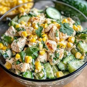 Street Corn Creamy Cucumber Chicken Salad 7 Ingredients Awesome Delicious