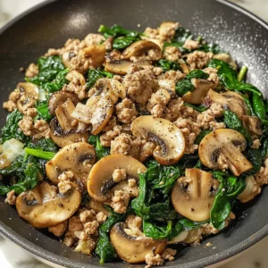 Turkey Spinach Mushroom Skillet 30 Minutes Easy Delicious