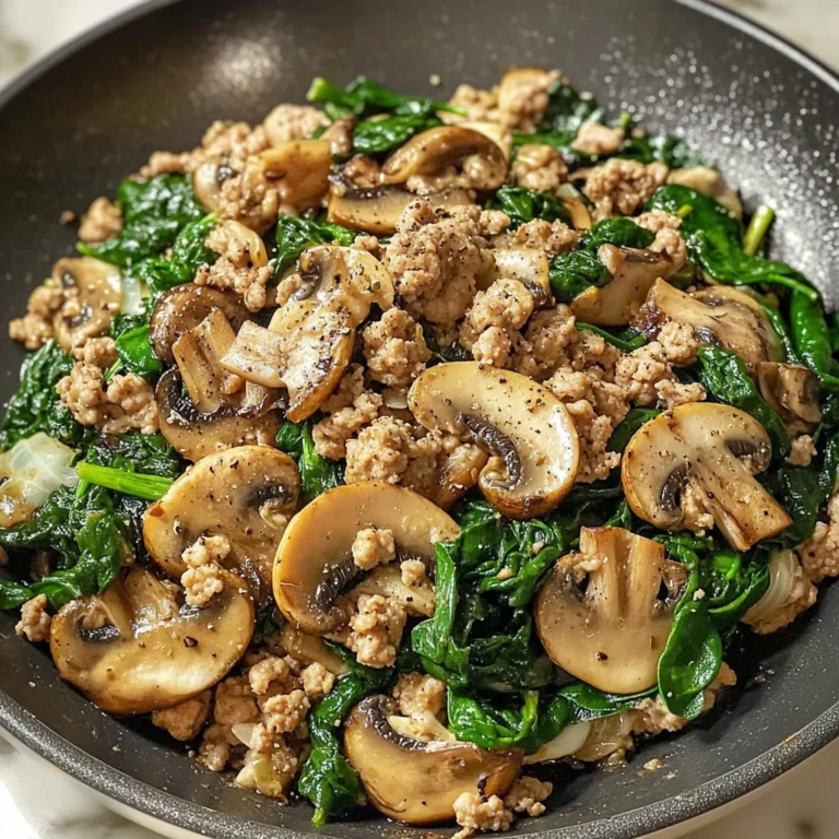 Turkey Spinach Mushroom Skillet 30 Minutes Easy Delicious