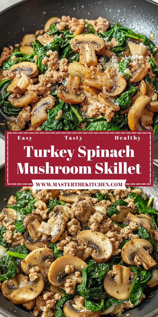 Turkey Spinach Mushroom Skillet 30 Minutes Easy Delicious