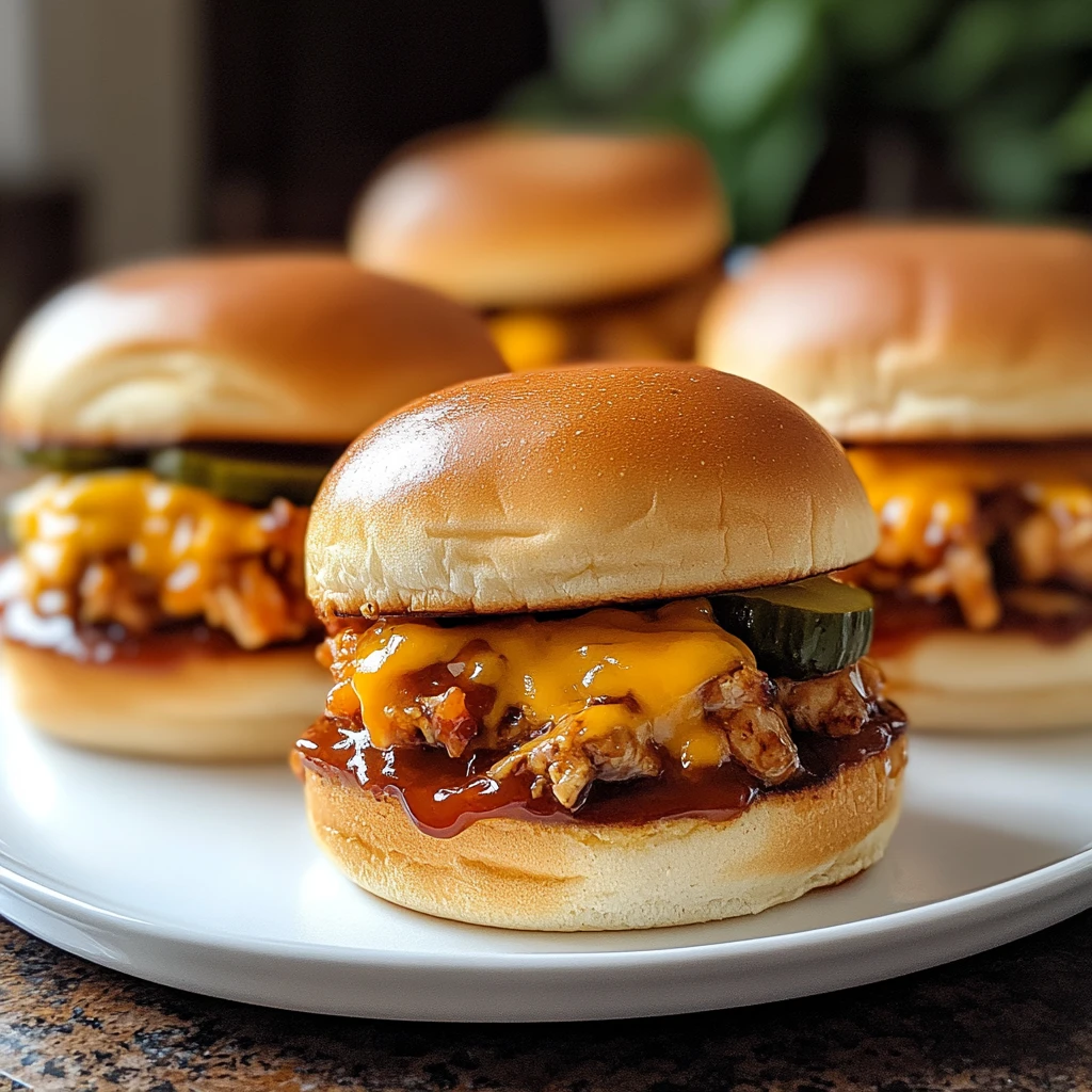 Air Fryer Cheesy Honey BBQ Chicken Sliders 4 Servings Easy Delicious