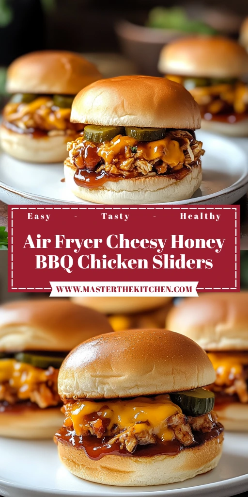 Air Fryer Cheesy Honey BBQ Chicken Sliders 4 Servings Easy Delicious